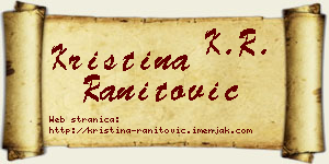 Kristina Ranitović vizit kartica